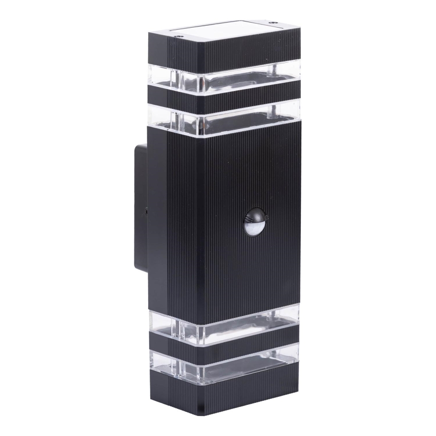 Udendørs væglampe med sensor BREZZA 2xGU10/35W/230V IP65