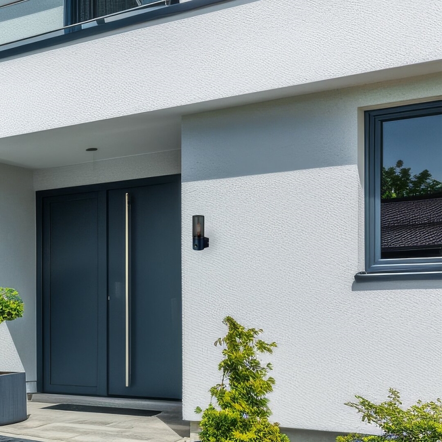 Udendørs væglampe med bevægelsessensor HARLEM 1xE27/60W/230V IP44 sort