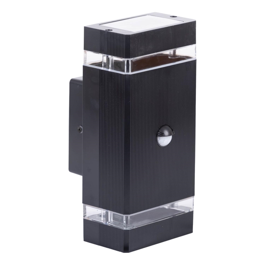 Udendørs væglampe med sensor NIZZA 2xGU10/35W/230V IP65