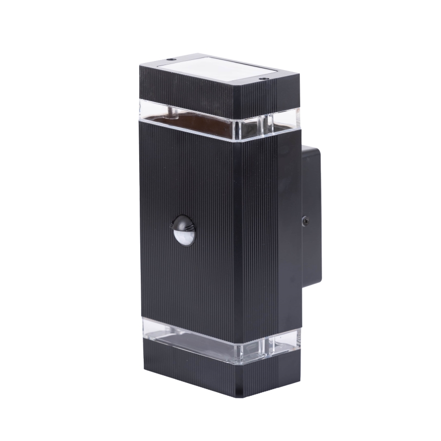 Udendørs væglampe med sensor NIZZA 2xGU10/35W/230V IP65
