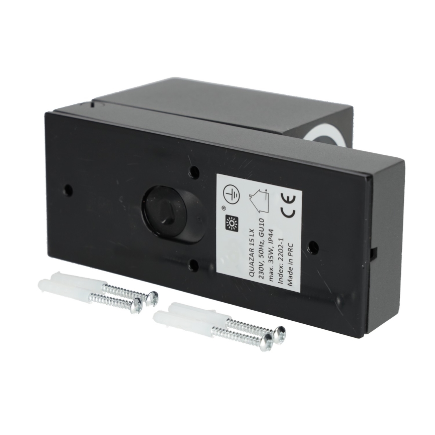 Udendørs væglampe med sensor QUAZAR 1xGU10/35W/230V IP44 grå