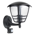 Udendørs væglampe med sensor TEVIO 1xE27/60W/230V IP54 sort