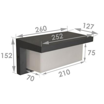 Udendørs væglampe NEELY 1xE27/12W/230V IP54 sort