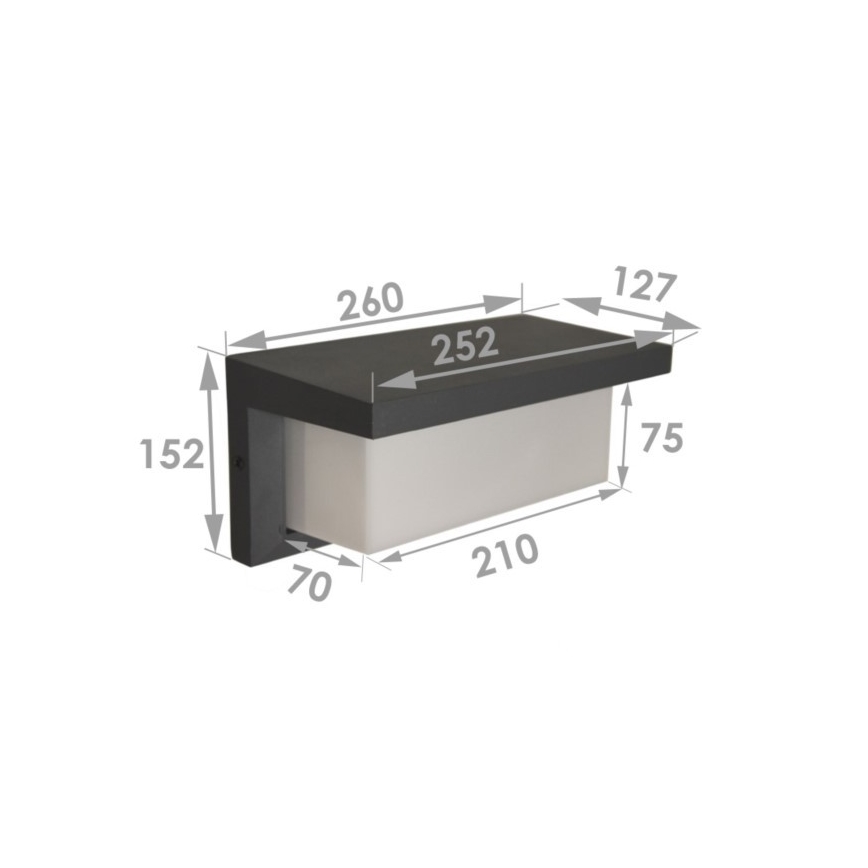 Udendørs væglampe NEELY 1xE27/12W/230V IP54 sort