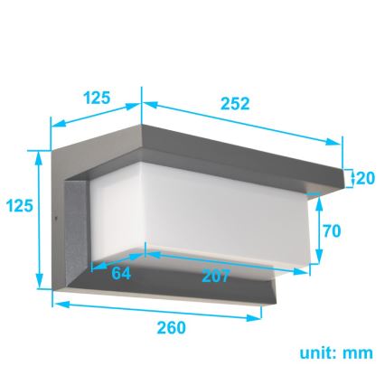 Udendørs væglampe NEELY 1xE27/50W/230V IP54 antracit