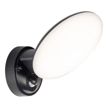 Udendørs væglampe OLAF med bevægelses- og skumringssensor, LED 10W/230V, IP44, sort