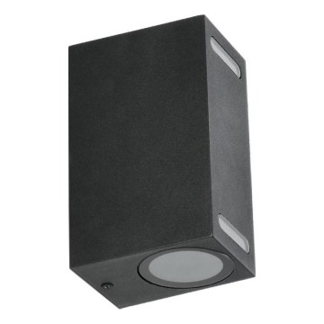 Udendørs væglampe QUERK 2xGU10/35W/230V IP54 15 cm sort