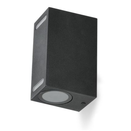 Udendørs væglampe QUERK 2xGU10/35W/230V IP54 15 cm sort