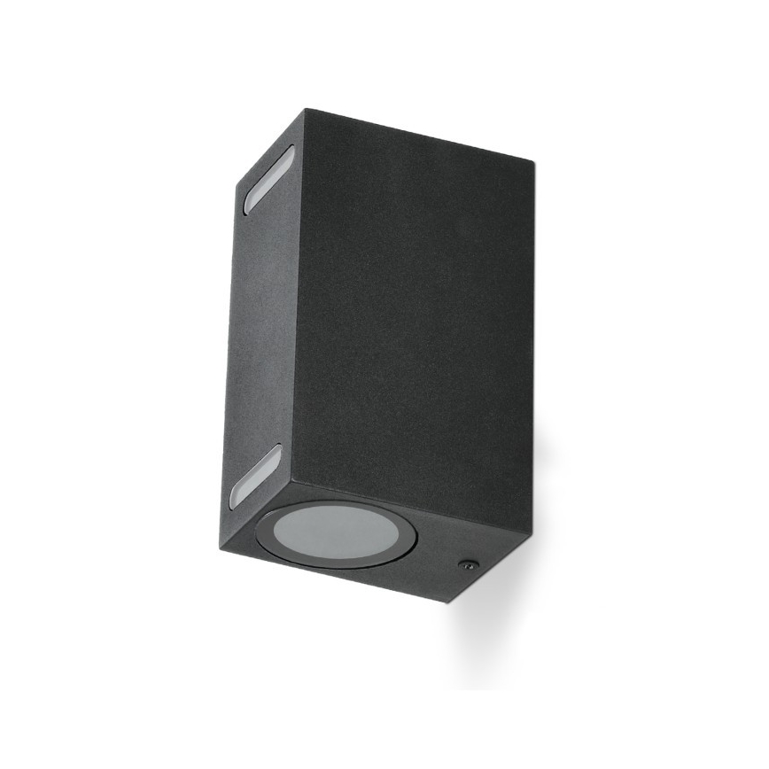 Udendørs væglampe QUERK 2xGU10/35W/230V IP54 15 cm sort