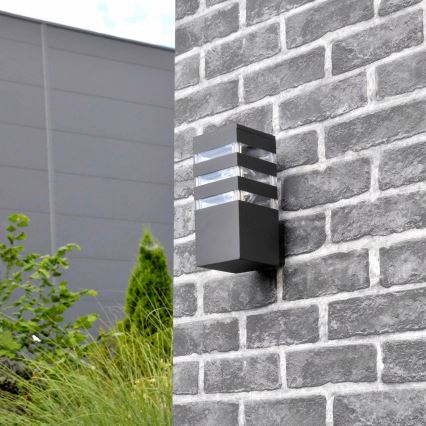 Udendørs væglampe TEKSAS 1xE27/12W/230V IP44 antracit