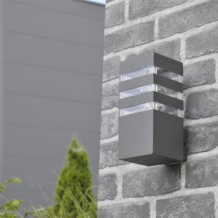 Udendørs væglampe TEKSAS 1xE27/12W/230V IP44 antracit