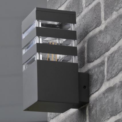 Udendørs væglampe TEKSAS 1xE27/12W/230V IP44 antracit