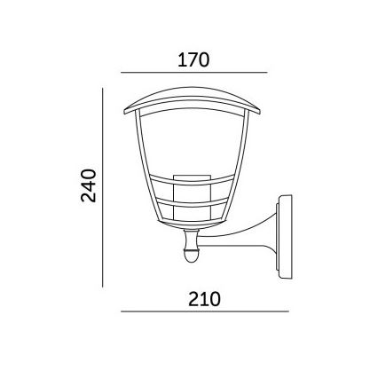 Udendørs væglampe TEVIO 1xE27/60W/230V IP54 sort