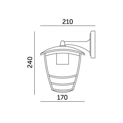 Udendørs væglampe TEVIO KD 1xE27/60W/230V IP54 sort