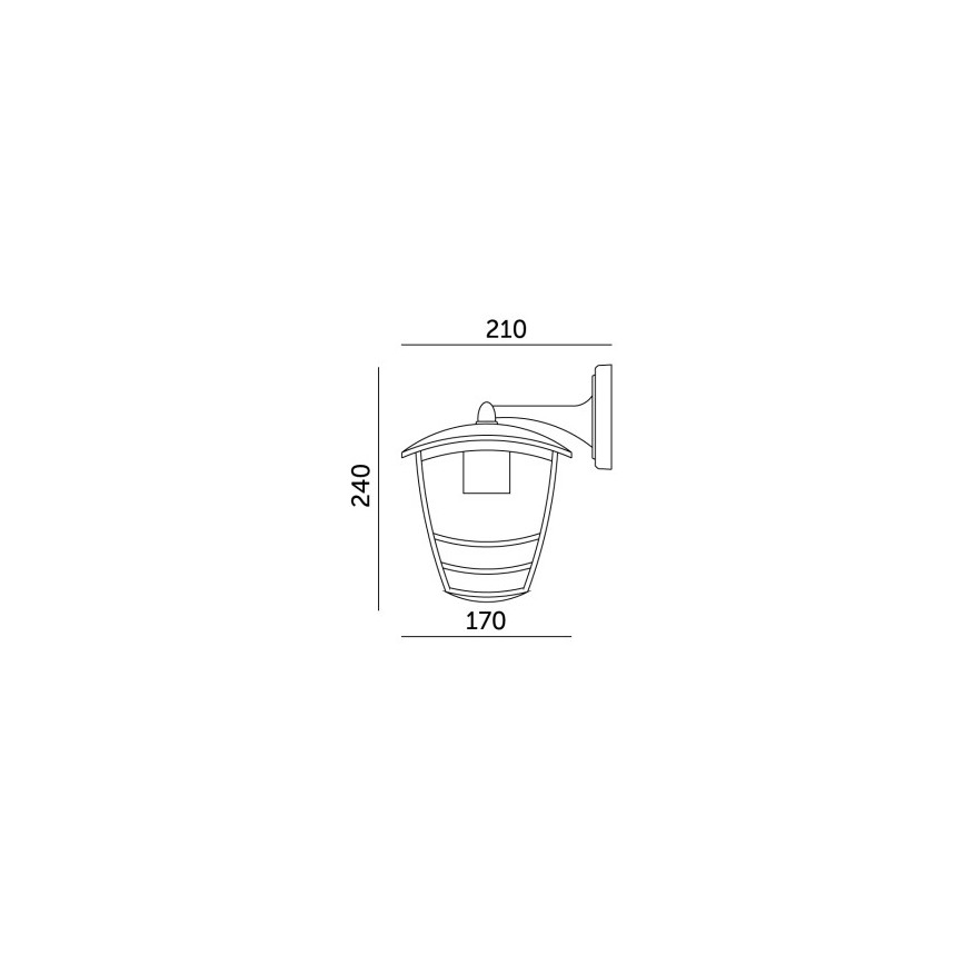Udendørs væglampe TEVIO KD 1xE27/60W/230V IP54 sort