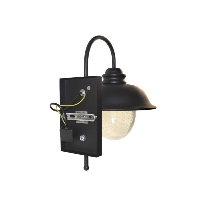 Udendørs væglampe ZUNA 1xE27/60W/230V IP44 sort