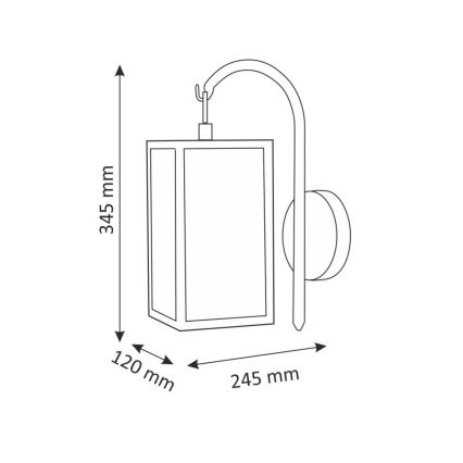 Udendørs væglys MALMO 1xE27/15W/230V antik sort IP44