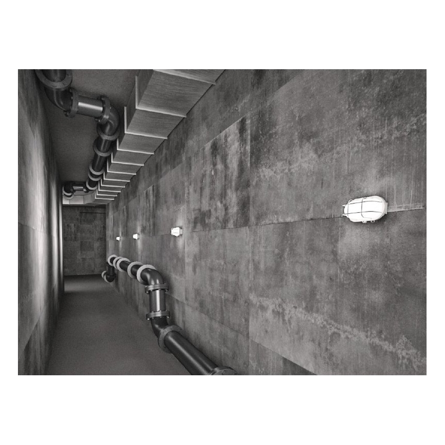Udendørs væglys OVAL 1xE27/60W/230V hvid IP44