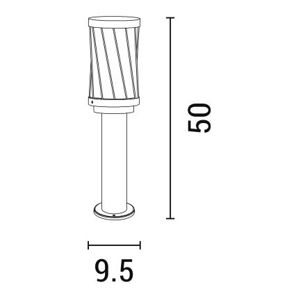 Udendørslampe 1xE27/15W/230V 50 cm IP44 sort