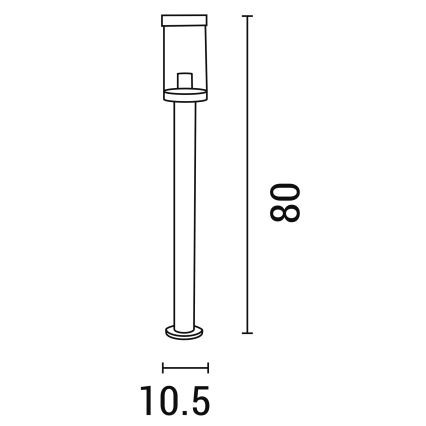 Udendørslampe 1xE27/15W/230V 80 cm IP44 sort