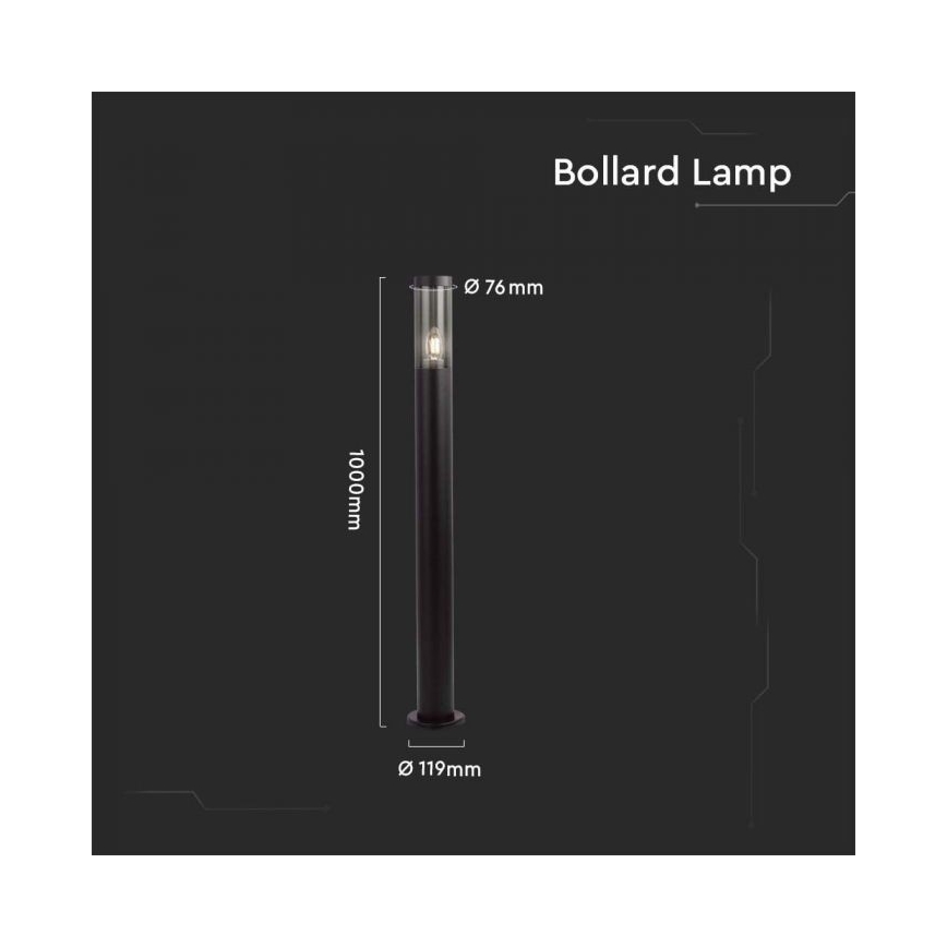 Udendørslampe 1xE27/18W/230V IP44 100 cm