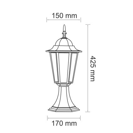 Udendørslampe 1xE27/20W/230V IP43 42,5 cm patina