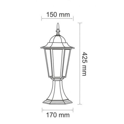 Udendørslampe 1xE27/20W/230V IP43 42,5 cm sort