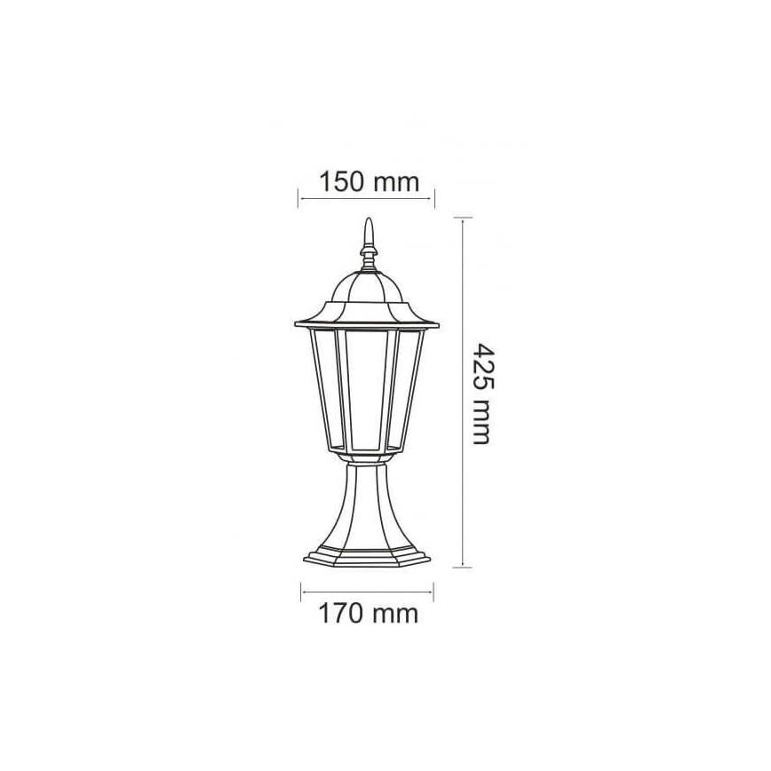 Udendørslampe 1xE27/20W/230V IP43 42,5 cm sort