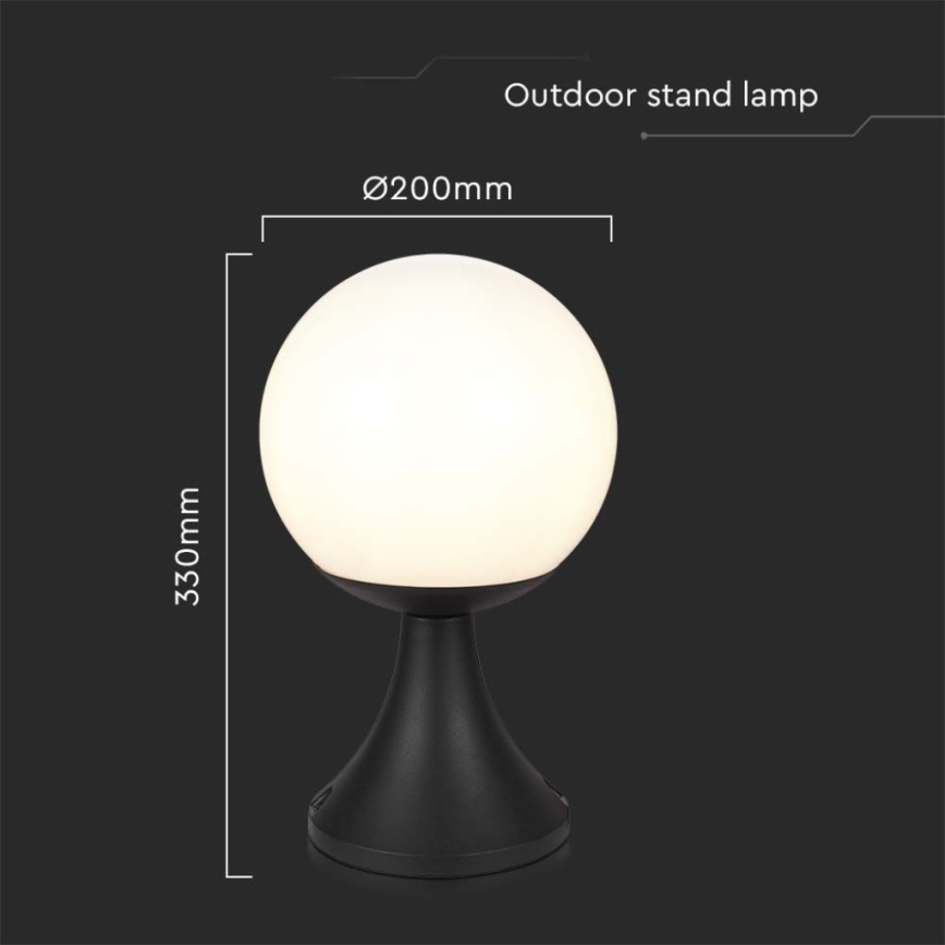 Udendørslampe 1xE27/60W/230V IP44 33 cm sort