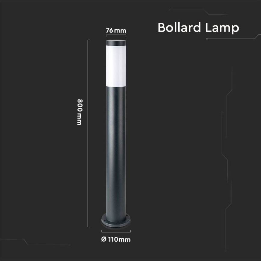 Udendørslampe 1xE27/60W/230V IP44 80 cm antracitgrå