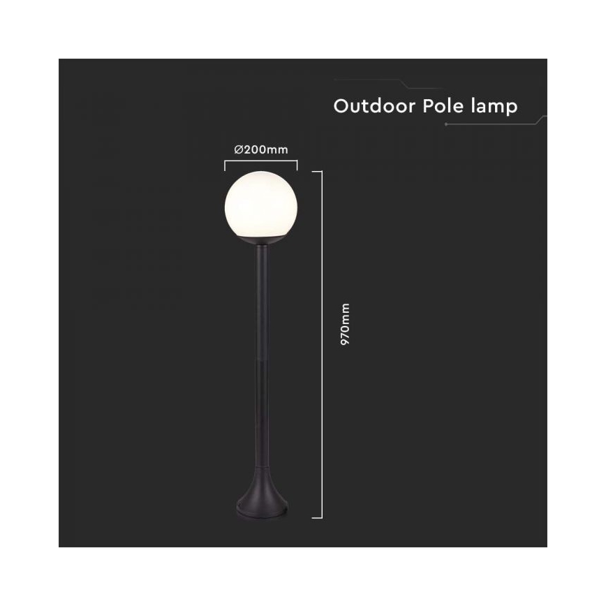 Udendørslampe 1xE27/60W/230V IP44 97 cm sort