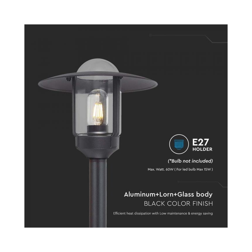 Udendørslampe 1xE27/60W/230V IP44 sort