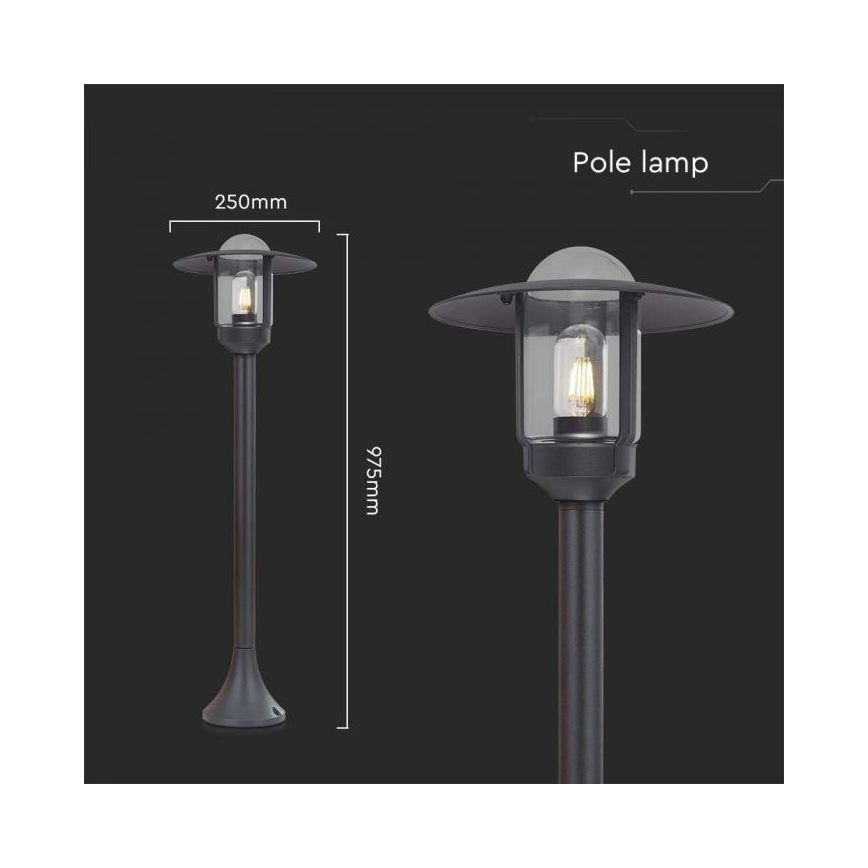 Udendørslampe 1xE27/60W/230V IP44 sort