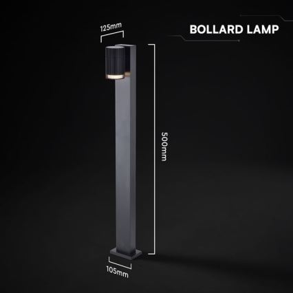 Udendørslampe 1xGU10/10W/230V IP44 50 cm sort