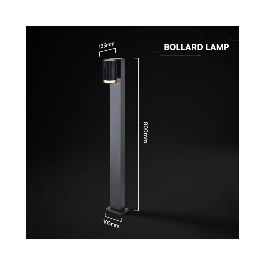 Udendørslampe 1xGU10/10W/230V IP44 80 cm sort