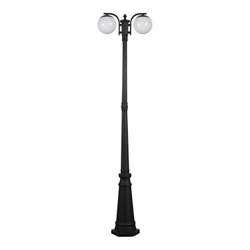 Udendørslampe 2xE27/60W/230V IP44 199 cm sort