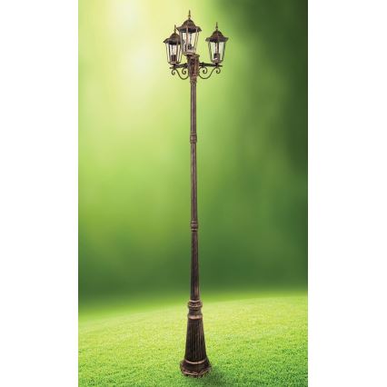 Udendørslampe 3xE27/20W/230V IP43 2,58 m patina