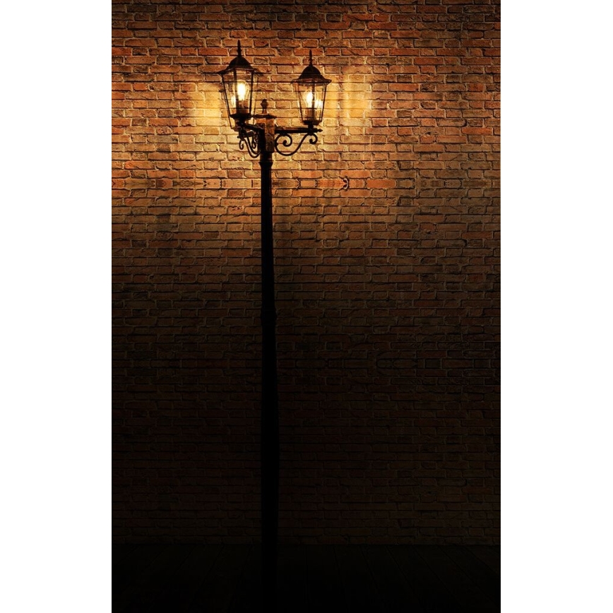 Udendørslampe 3xE27/20W/230V IP43 2,58 m sort