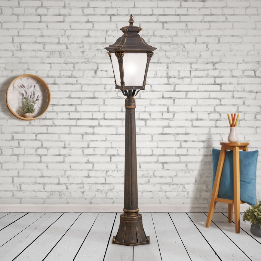 Udendørslampe AIKO 1xE27/60W/230V 115 cm IP23 bronze/patina