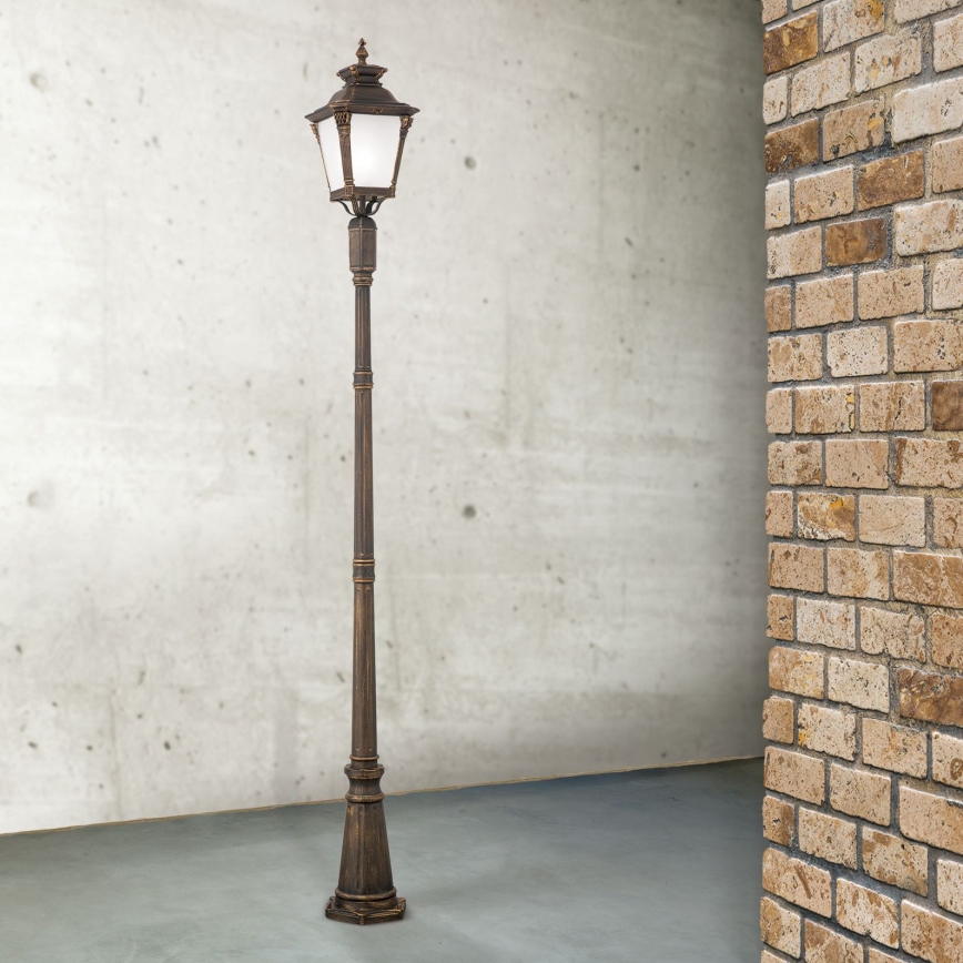 Udendørslampe AIKO 1xE27/60W/230V 240 cm IP23 bronze/patina