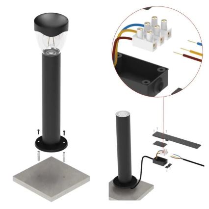 Udendørslampe ARTEO 1xE27/15W/230V IP44 50 cm