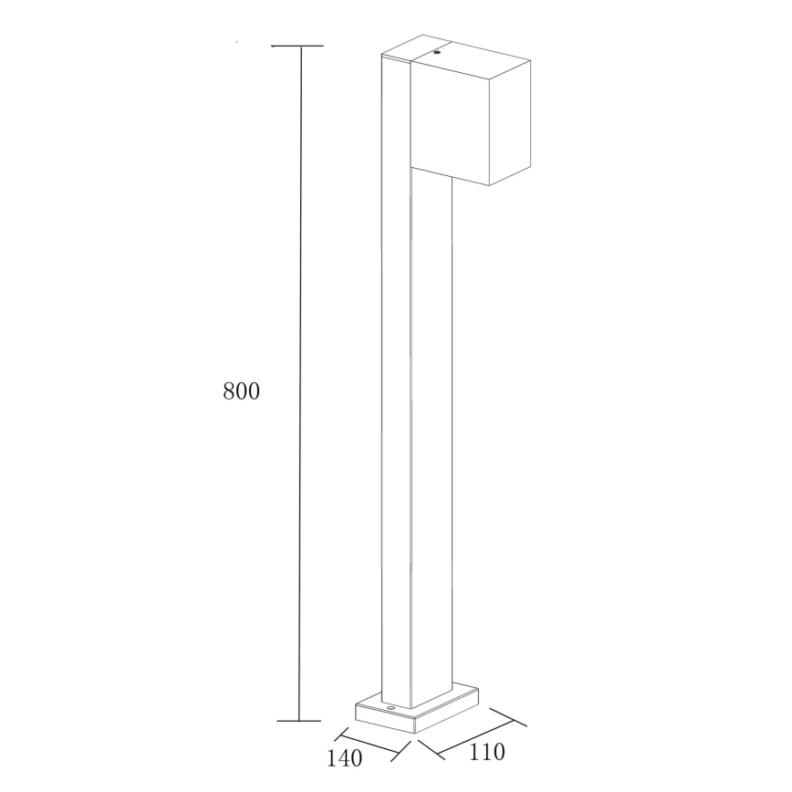 Udendørslampe BOSTON 1xGU10/10W/230V 80 cm IP54 sort