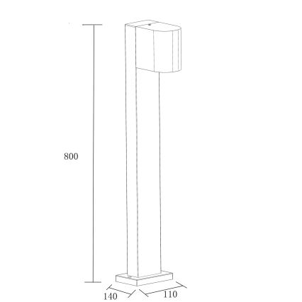 Udendørslampe BOSTON 1xGU10/10W/230V 80 cm IP54 sort