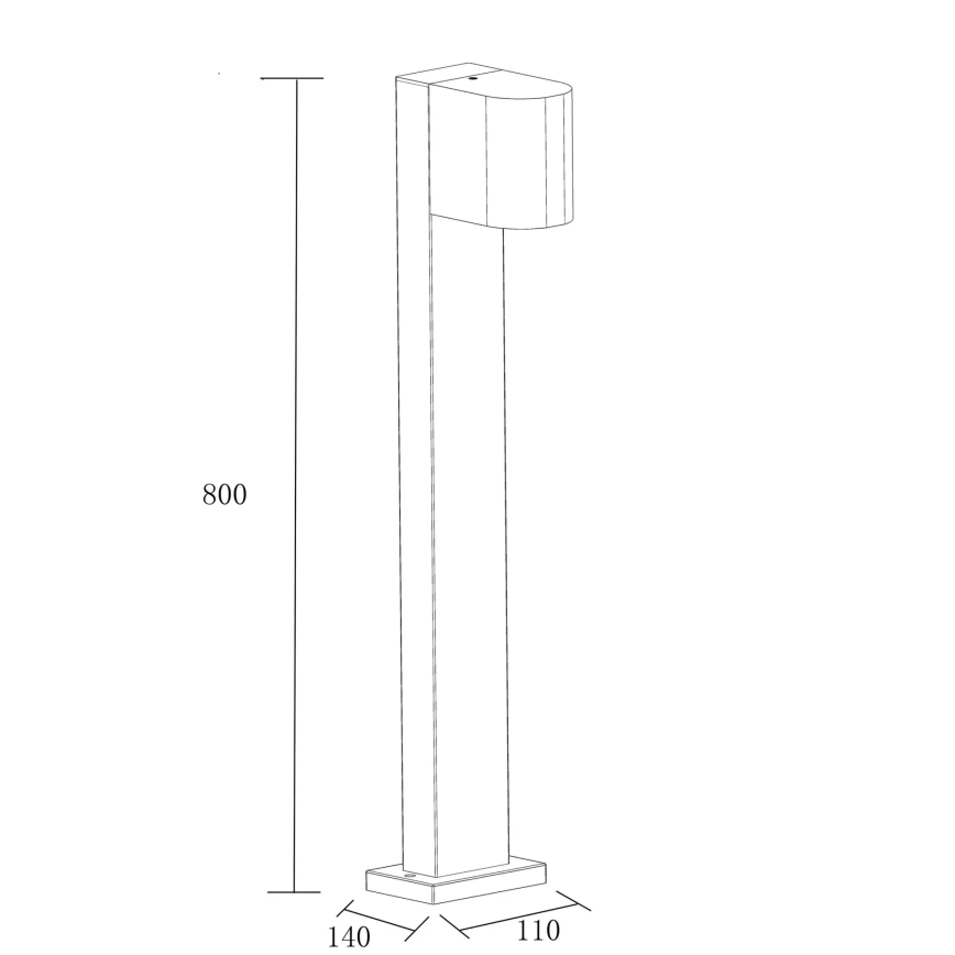 Udendørslampe BOSTON 1xGU10/10W/230V 80 cm IP54 sort