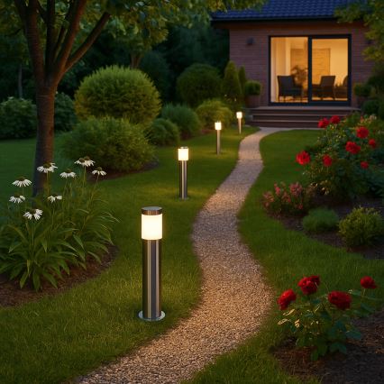 Udendørslampe BROOKLYN 1xE27/60W/230V 45 cm IP44 mat krom