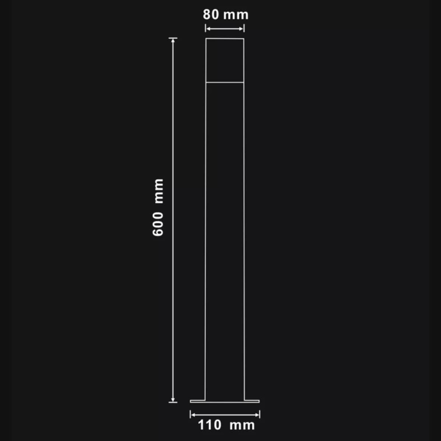 Udendørslampe DALLAS 1xE27/12W/230V IP44 60 cm grafit