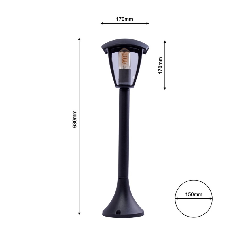 Udendørslampe FOX 1xE27/40W/230V IP44 antik sort