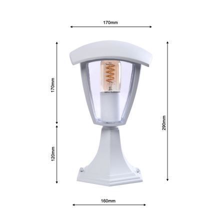 Udendørslampe FOX 1xE27/40W/230V IP44 hvid