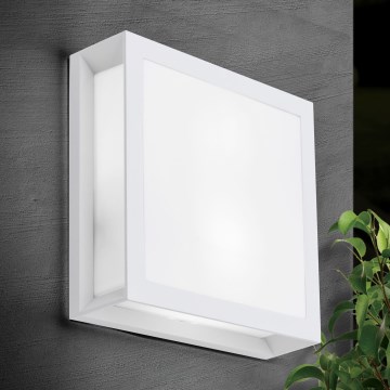 Udendørslampe HENRY 2xE27/15W/230V 26x26 cm IP44 hvid