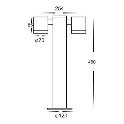 Udendørslampe KETTO 2xGU10/60W/230V IP44 sort